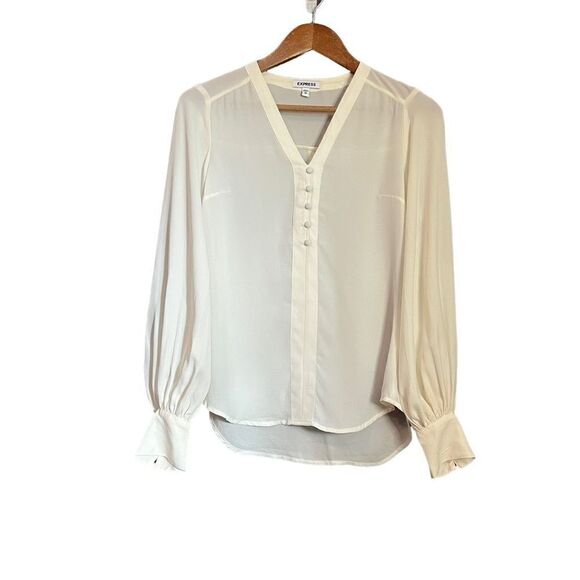 3 for $30! Express sheer long sleeve blouse. Size extra small - Picture 1 of 11